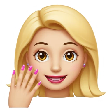 Sassy smiley face with acrylic nails sticker