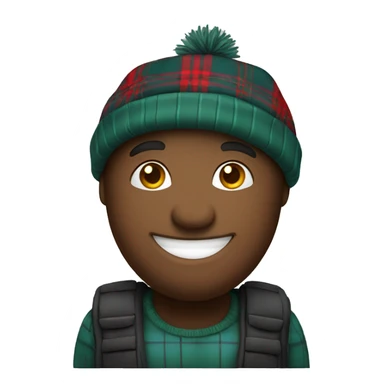 smiling solo with tartan hat sticker