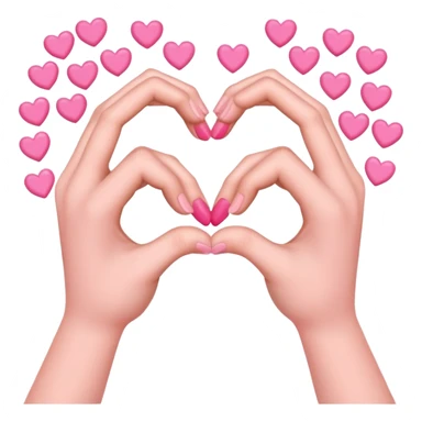 heart hands with pink hearts sticker