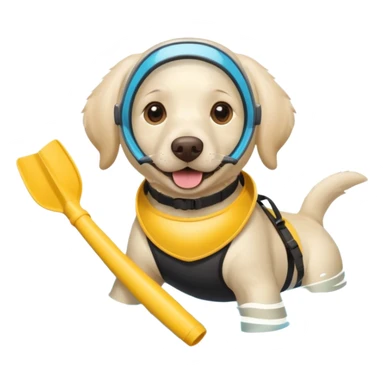 White labrador with snorkel and swimming fins sticker