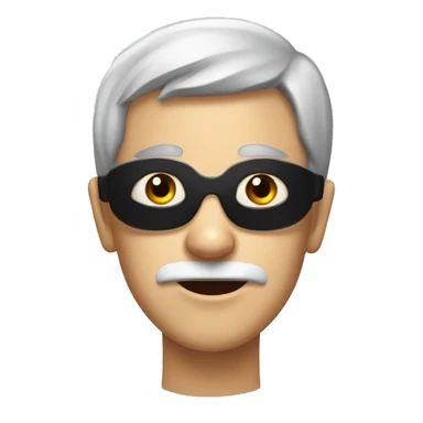 grey haired boy with black eye patch portrait sticker