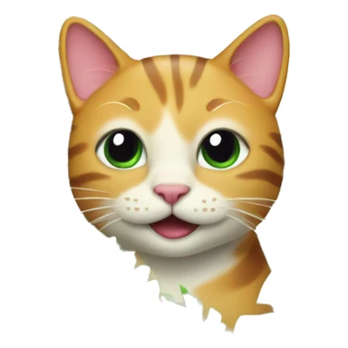 happy cat surrounded by tropical plants sticker