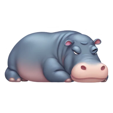sleepy fat hippo sticker