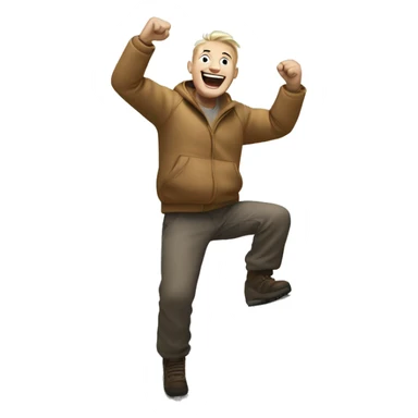 white-skinned man rejoices on the top of the mountain sticker