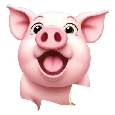 surprised and shocked pig who loves money sticker