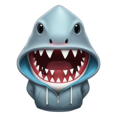 Shark wearing a luxury hoodie sticker