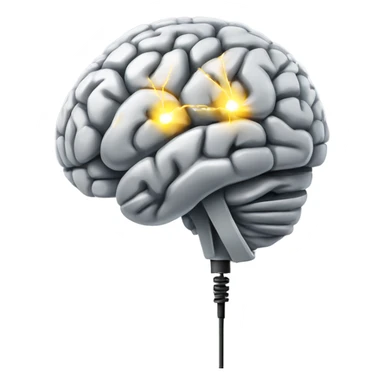 Lateral view of Brain with electrical wires lighting up sticker