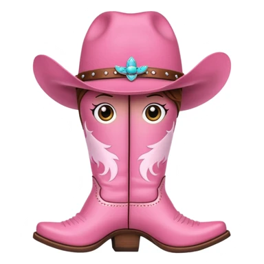 pink cowgirl hat and pink cowgirl boots sticker