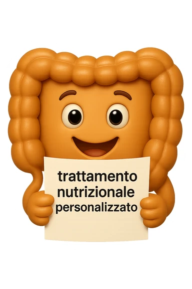 emoji stile iphone di un intestino felice che legge un foglio con la scritta "trattamento nutrizionale personalizzato", non fargli il naso, iperrealistico 4k sticker