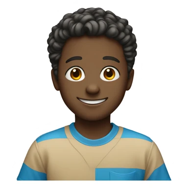 smiling boy in blue shirt sticker