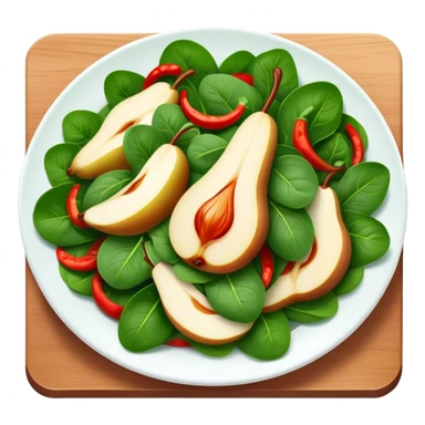 Pear spinach red pepper salad sticker