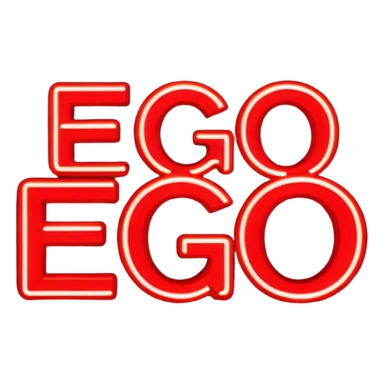 can you make me a red neon emoji out of the word "Ego" sticker