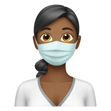 girl wearing spa face mask sticker