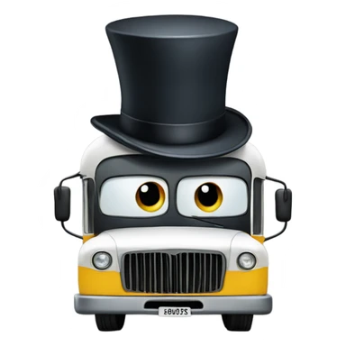 bus with a top hat sticker