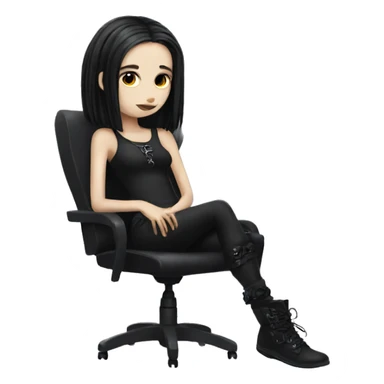 Goth girl relaxing sticker