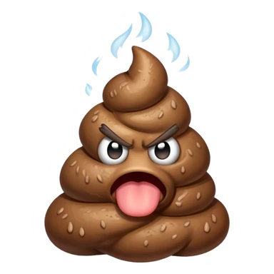 angry poop  sticker