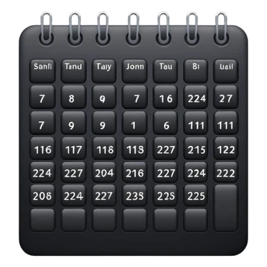 payment schedule — a black matte calendar sticker