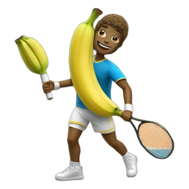 Humanlike Banana in a tennis uniform sticker