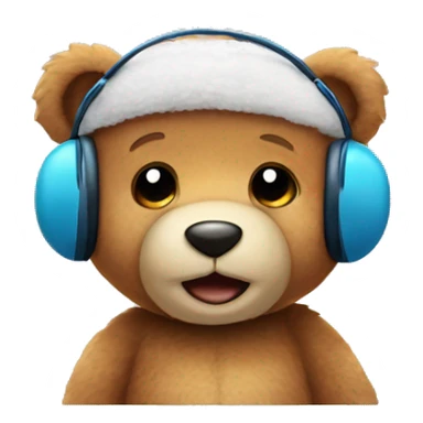 teddy bear with earmuffs  sticker