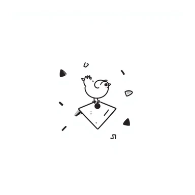 playful dove with a chat bubble, game-like setting sticker