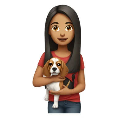 mexican hair girl with beagle sticker
