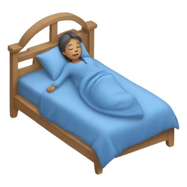 girl sleep in her blue bed sticker