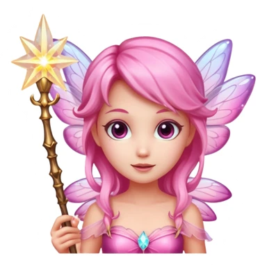 Pink fairy with wand sticker