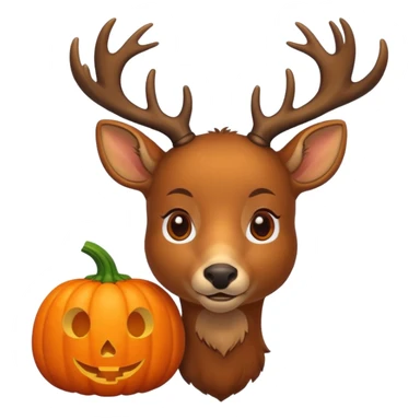 Cozy Autumn pumpkin and Deer sticker
