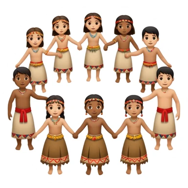tribals dancing holding each others hands together dancing in a circle sticker