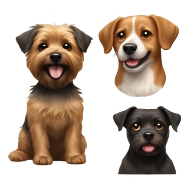 Happy black  cairn terrier and a happy brown beagle  sticker