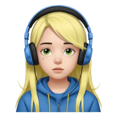 Girl listening to Billie eilish  sticker