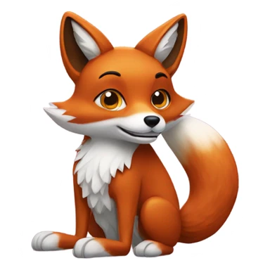 Fox with 1 broken lame leg  sticker