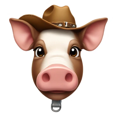 Pig head wearing a cow boy hat  sticker