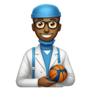 A Bunsen burner and a basketball. sticker