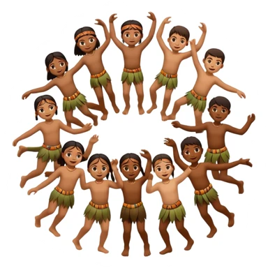 tribals dancing holding each others hands together dancing in a circle sticker