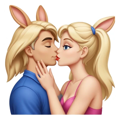 Lola bunny as a human kissing a man sticker