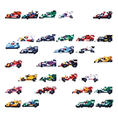 pixel art f1 cars sticker