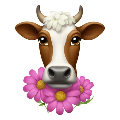 Flower cow sticker
