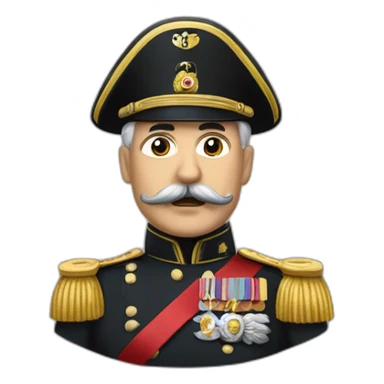 General des armées allemandes avec moustache noir sticker