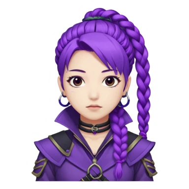 Rumi from K-pop demon hunters purple braid sticker