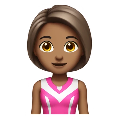 Brunette straight hair cheerleader in pink, julp sticker