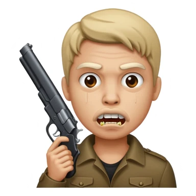 Gun in the mouth sticker