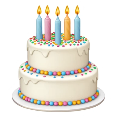 white birthday cake sticker