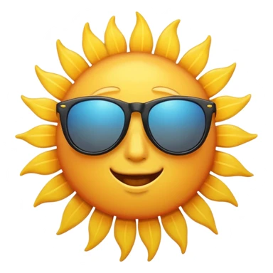 cool sun with sunglasses sticker