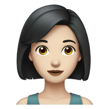 pale skin young woman with a black short hair sticker