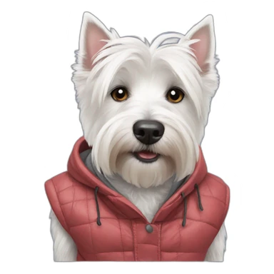 Westie in clothes sticker
