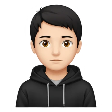 Chłopak brązowe oczy czarne włosy bluza czarna i taki bardziej żeby wyglądał na 18 latka sticker