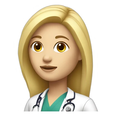 A blonde female doctor, oblique view sticker
