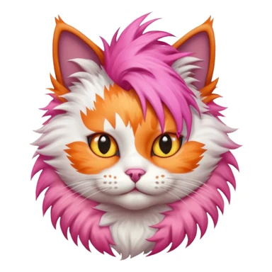 cat with pink mohawk sticker