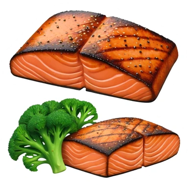 Blackened salmon with broccoli sticker
